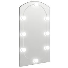 vidaXL ívelt üvegtükör LED-lámpákkal 90 x 45 cm (3102978) bútor