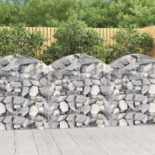 vidaXL íves horganyzott vas gabion kosár 100x30x100/120 cm kerti tárolás