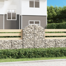 vidaXL Íves horganyzott vas gabion kosár 100x30x120/140 cm kerti tárolás