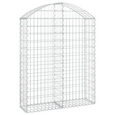 vidaXL íves horganyzott vas gabion kosár 100x30x120/140 cm (153426) kerti tárolás