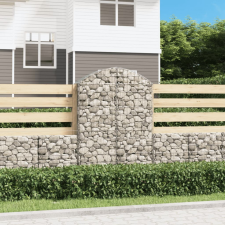 vidaXL íves horganyzott vas gabion kosár 100x30x140/160 cm kerti tárolás