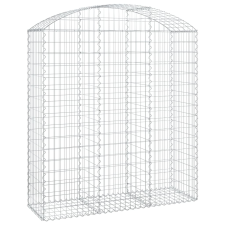 vidaXL íves horganyzott vas gabion kosár 150x50x160/180 cm (153458) kerti tárolás