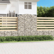 vidaXL íves horganyzott vas gabion kosár 150x50x180/200 cm kerti tárolás