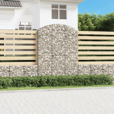 vidaXL íves horganyzott vas gabion kosár 150x50x200/220 cm kerti tárolás