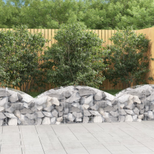 vidaXL íves horganyzott vas gabion kosár 150x50x40/60 cm kerti tárolás