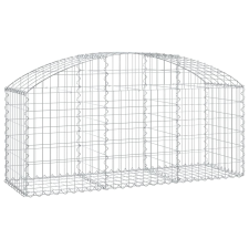 vidaXL íves horganyzott vas gabion kosár 150x50x60/80 cm (153453) kerti tárolás