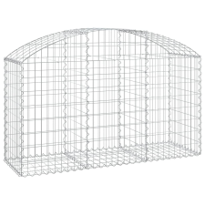 vidaXL íves horganyzott vas gabion kosár 150x50x80/100 cm (153454) kerti tárolás