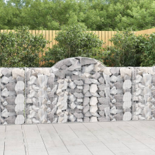 vidaXL íves horganyzott vas gabion kosár 200x30x100/120 cm kerti dekoráció