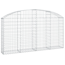 vidaXL íves horganyzott vas gabion kosár 200x30x100/120 cm (153465) kerti tárolás