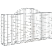 vidaXL íves horganyzott vas gabion kosár 200x30x100/120 cm (153485) kerti tárolás