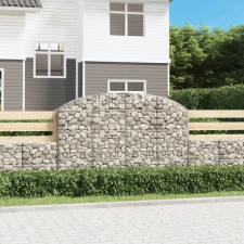 vidaXL íves horganyzott vas gabion kosár 200x30x120/140 cm kerti tárolás