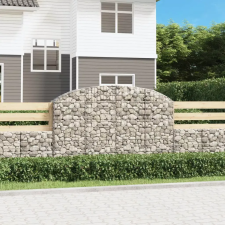  vidaXL íves horganyzott vas gabion kosár 200x30x120/140 cm kerti tárolás