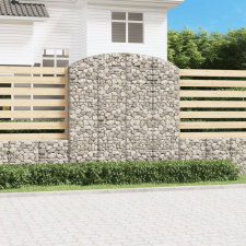 vidaXL íves horganyzott vas gabion kosár 200x30x200/220 cm kerti tárolás