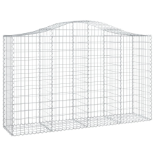 vidaXL íves horganyzott vas gabion kosár 200x50x120/140 cm (153396) kerti tárolás