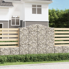 vidaXL íves horganyzott vas gabion kosár 200x50x180/200 cm kerti tárolás