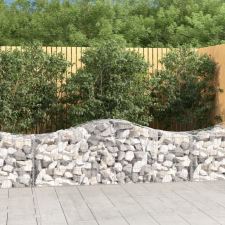 vidaXL íves horganyzott vas gabion kosár 200x50x60/80 cm kerti tárolás