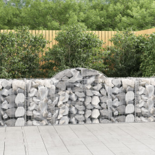 vidaXL íves horganyzott vas gabion kosár 200x50x80/100 cm kerti tárolás