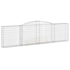 vidaXL íves horganyzott vas gabion kosár 400x30x100/120 cm (153525) kerti tárolás