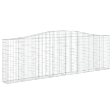 vidaXL íves horganyzott vas gabion kosár 400x30x120/140 cm (153406) kerti tárolás