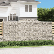 vidaXL Íves horganyzott vas gabion kosár 400x30x180/200 cm kerti tárolás