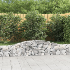 vidaXL íves horganyzott vas gabion kosár 400x30x40/60 cm kerti dekoráció