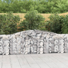 vidaXL íves horganyzott vas gabion kosár 400x30x80/100 cm kerti tárolás