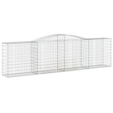 vidaXL íves horganyzott vas gabion kosár 400x50x100/120 cm (153535) kerti tárolás