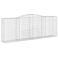 vidaXL íves horganyzott vas gabion kosár 400x50x140/160 cm (153537) kerti tárolás