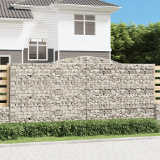 vidaXL íves horganyzott vas gabion kosár 400x50x180/200 cm kerti dekoráció