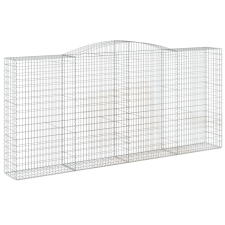 vidaXL íves horganyzott vas gabion kosár 400x50x180/200 cm (153539) kerti tárolás