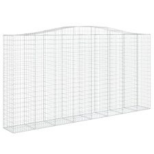 vidaXL íves horganyzott vas gabion kosár 400x50x200/220 cm (153420) kerti tárolás