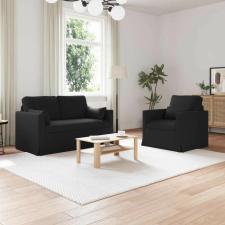 vidaXL Kanapé Szett 2 pcs Fekete 139 x 78 x 80 cm szövet bútor