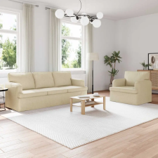 vidaXL Kanapé Szett 2 pcs Krém 201 x 80 x 85 cm szövet bútor