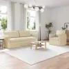  vidaXL Kanapé Szett 2 pcs Krémszínű 196 x 82 x 85 cm Szövet