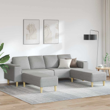 vidaXL Kanapé Szett 3 pcs Felhős szürke szövet bútor