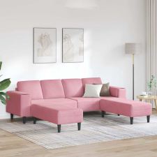 vidaXL Kanapé Szett 3 pcs Rózsaszín Bársony bútor