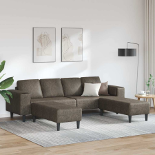 vidaXL Kanapé Szett 3 pcs Sötétszürke Műbőr velúr bútor