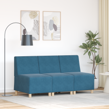 vidaXL Kanapék Székek 3 pcs Kék 55 x 74 x 82 cm Bársony bútor