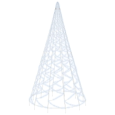 vidaXL karácsonyfa zászlórúdon 3000 hideg fehér LED-del 800 cm (343547) karácsonyfa izzósor