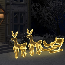 vidaXL karácsonyi 2 rénszarvas és szán hálós díszvilágítás 648 LED-del karácsonyi dekoráció
