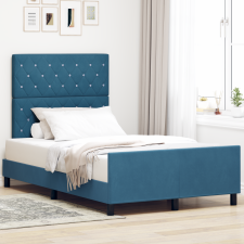 vidaXL Kárpitos Ágykeret Sötétkék 120x190 cm ágy és ágykellék