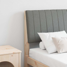 vidaXL Kárpitozott fejtámla Sötétszürke 140 cm Tömör fenyőfa ágy és ágykellék