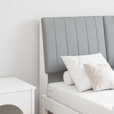vidaXL Kárpitozott fejtámla Világosszürke 120 cm Tömör fenyőfa ágy és ágykellék