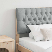 vidaXL Kárpitozott fejtámla Világosszürke 200 cm Tömör fenyőfa ágy és ágykellék