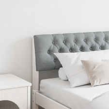 vidaXL Kárpitozott fejtámla Világosszürke 200 cm Tömör fenyőfa ágy és ágykellék