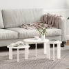 vidaXL Kávasztal Szett 3 pcs Fehér 47.5 x 47.5 x 27 cm Tömör fenyőfa