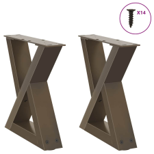 vidaXL Kávéasztal lábak 2 db Natúr acél 40x(30-31,3) cm Acél bútor
