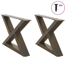 vidaXL Kávéasztal lábak 2 db Natúr acél 60x(30-31,3) cm acél bútor