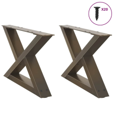 vidaXL Kávéasztal lábak 2 db Natúr acél 60x(30-31,3) cm acél bútor