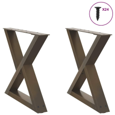 vidaXL Kávéasztal lábak 2 db Natúr acél 60x(42-43,3) cm acél bútor